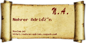 Nehrer Adrián névjegykártya